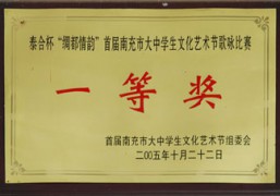 首屆南充市大中學(xué)生文化藝術(shù)節(jié)歌詠比賽一等獎