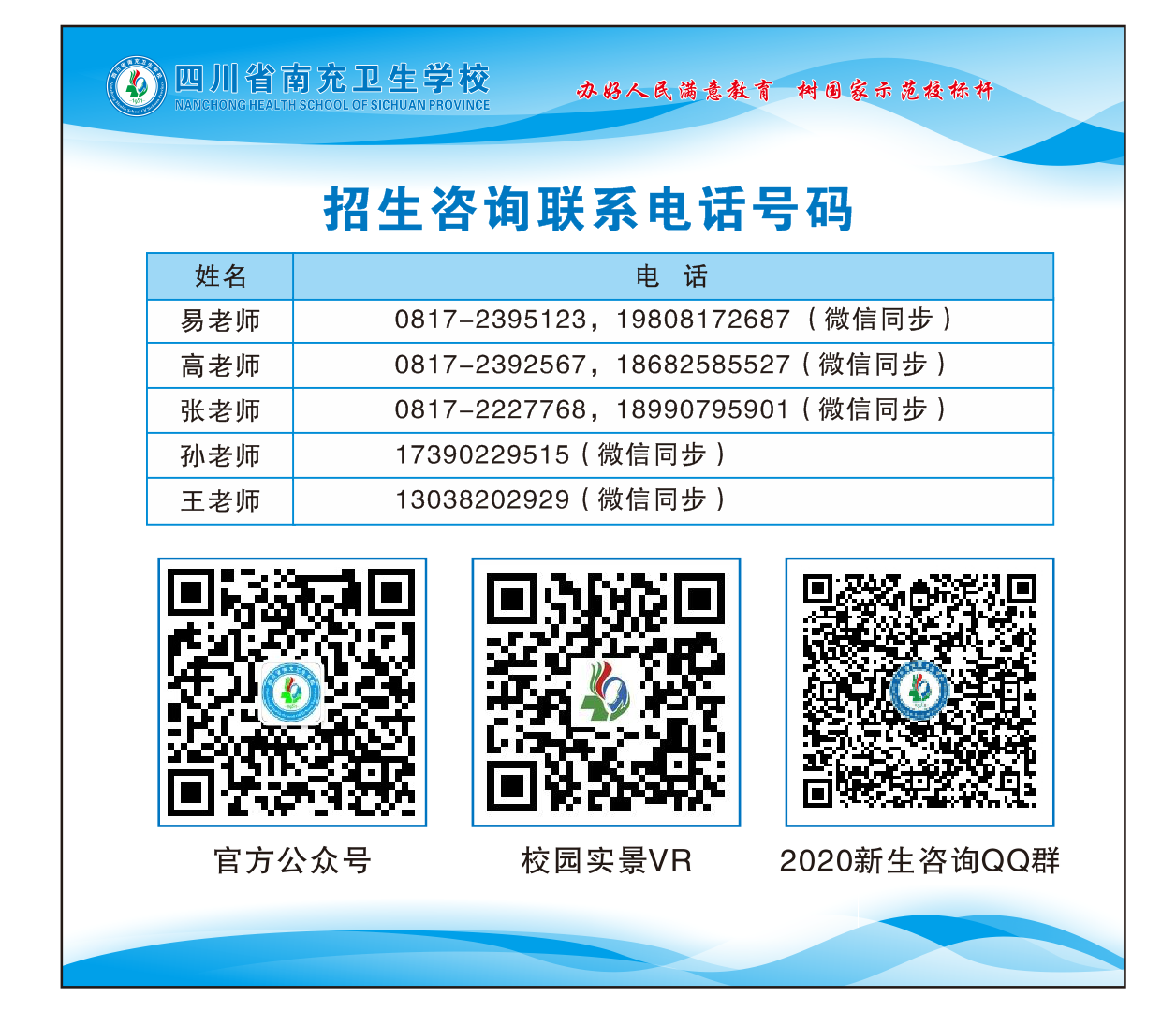 四川省南充衛(wèi)生學(xué)校2020年招生簡章